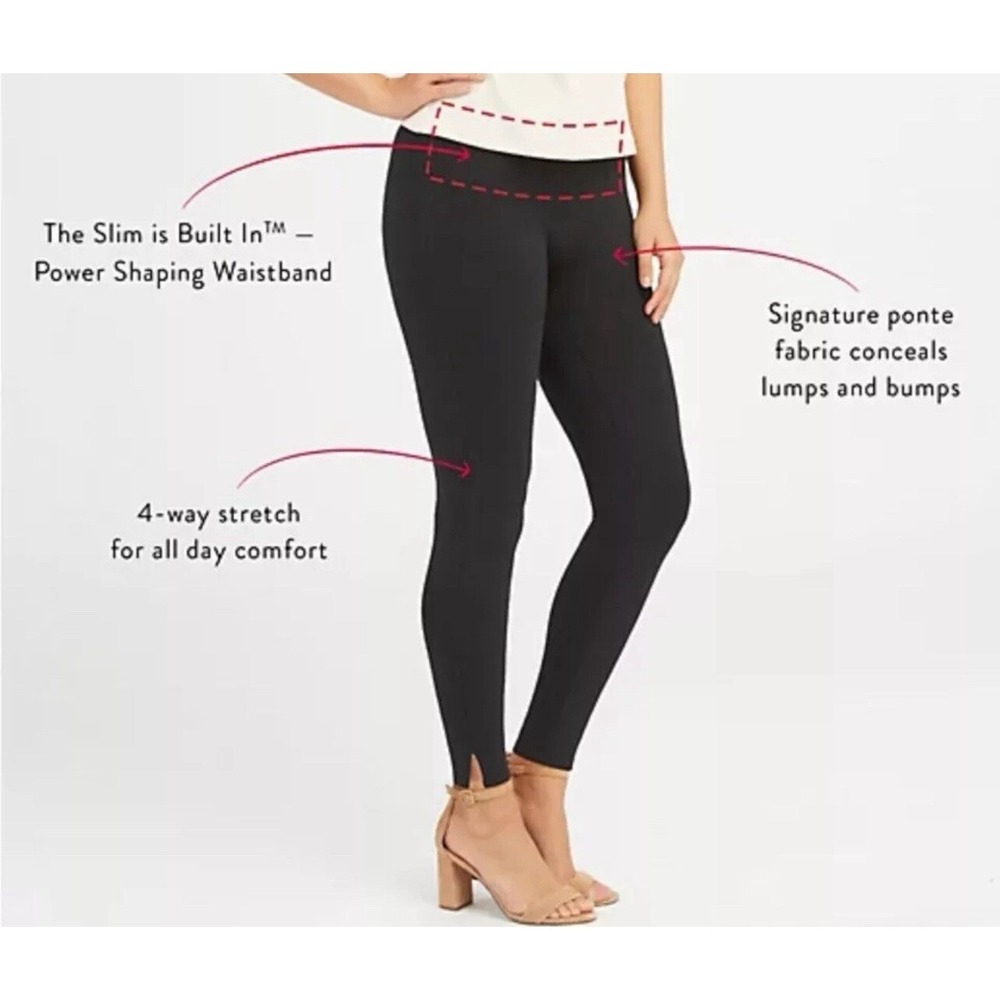 Spanx Ankle Length Ponte Hem Slit Leggings Tall Brandywine Small A370039 - Picture 12 of 12